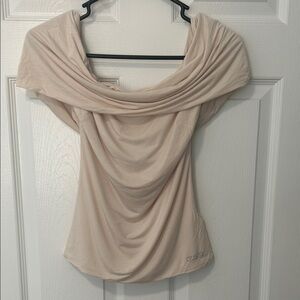 Guess Women's Soft Beige Drape Blouse